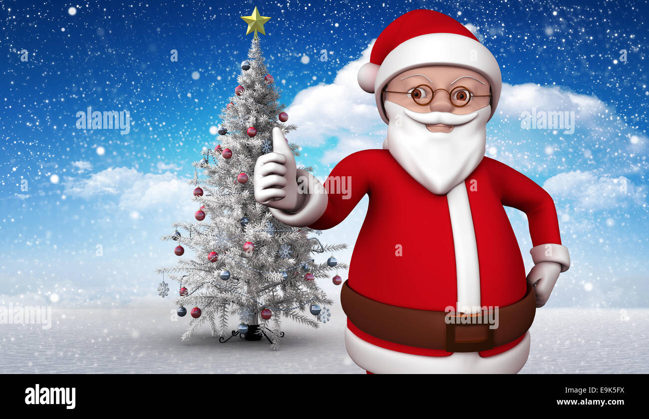 Composite image of cute cartoon santa claus Stock Photo - Alamy