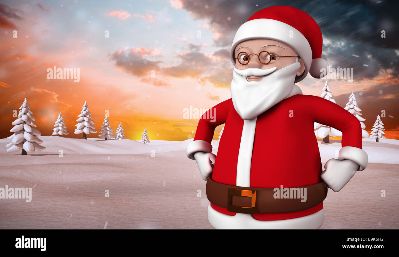Composite image of cute cartoon santa claus Stock Photo - Alamy