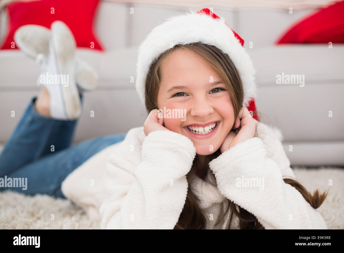 Festive little girl smiling at camera Stock Photo - Alamy