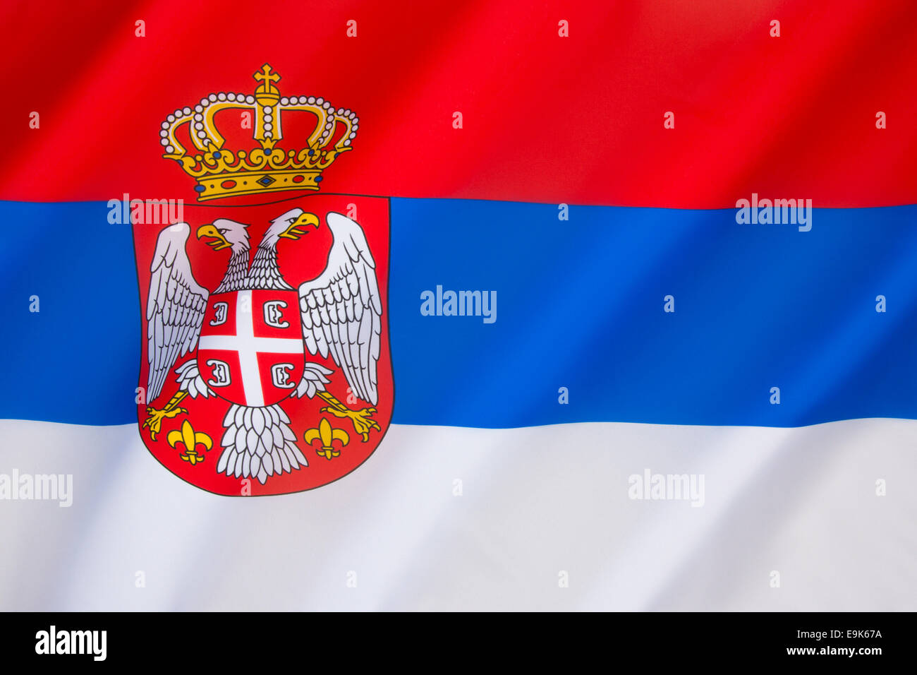 Flag of Serbia Stock Photo