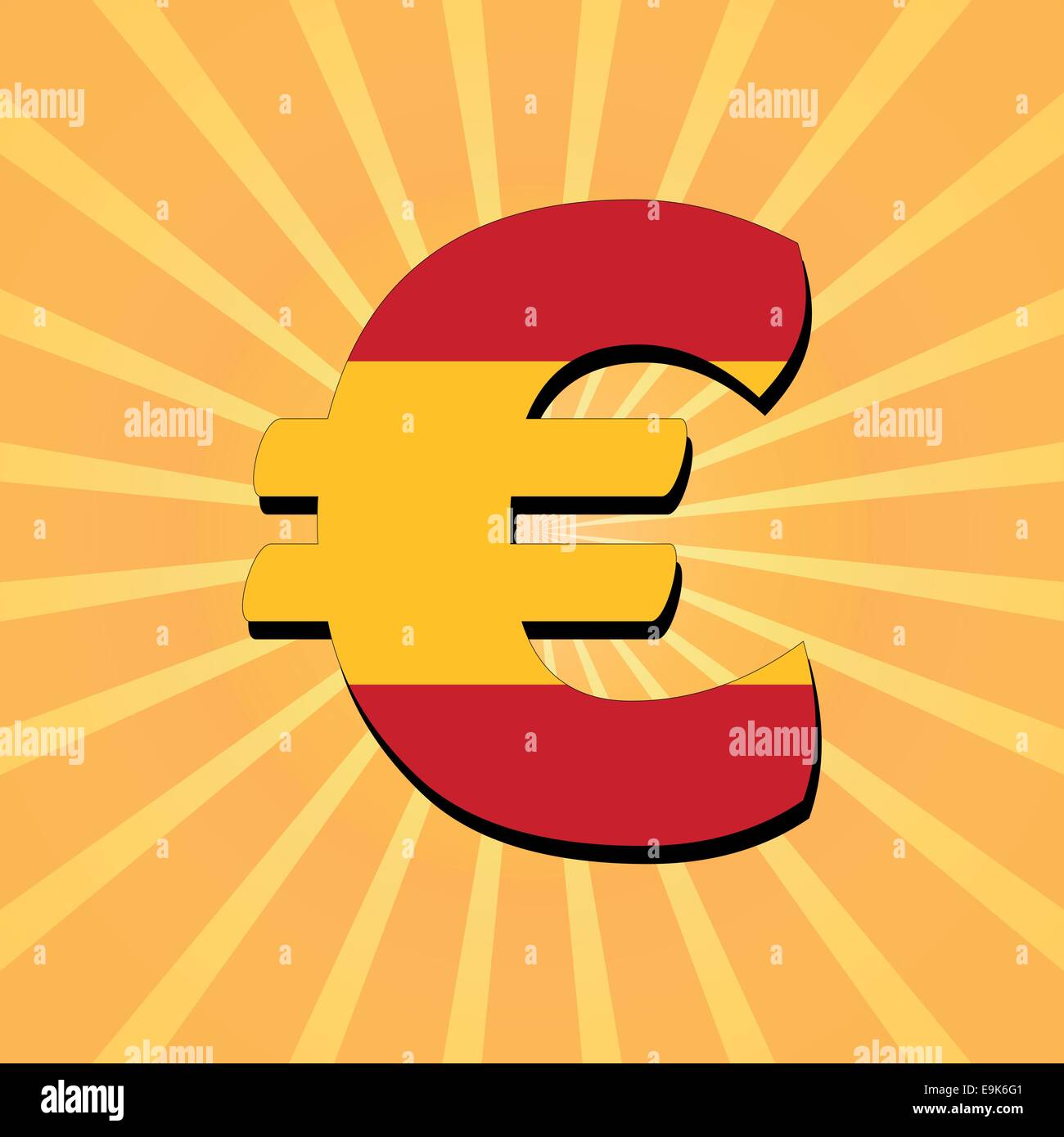 Spanish Euro symbol on sunburst illustration Stock Vector Image & Art ...