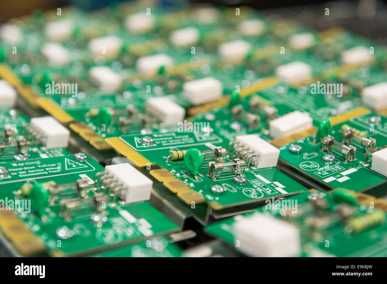 Close-up of circuit board in electronics industry Stock Photo