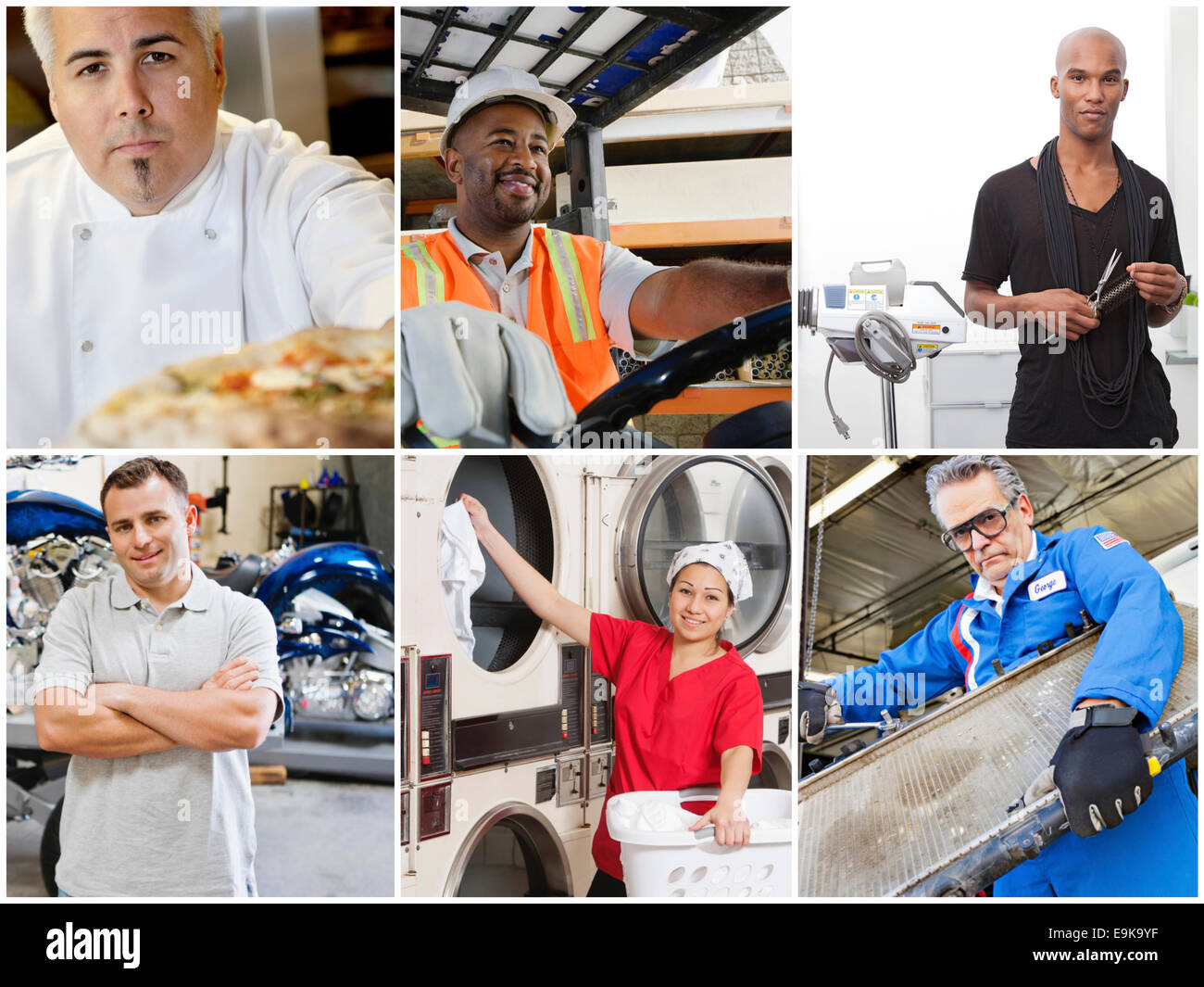 Collage of people with different occupations Stock Photo