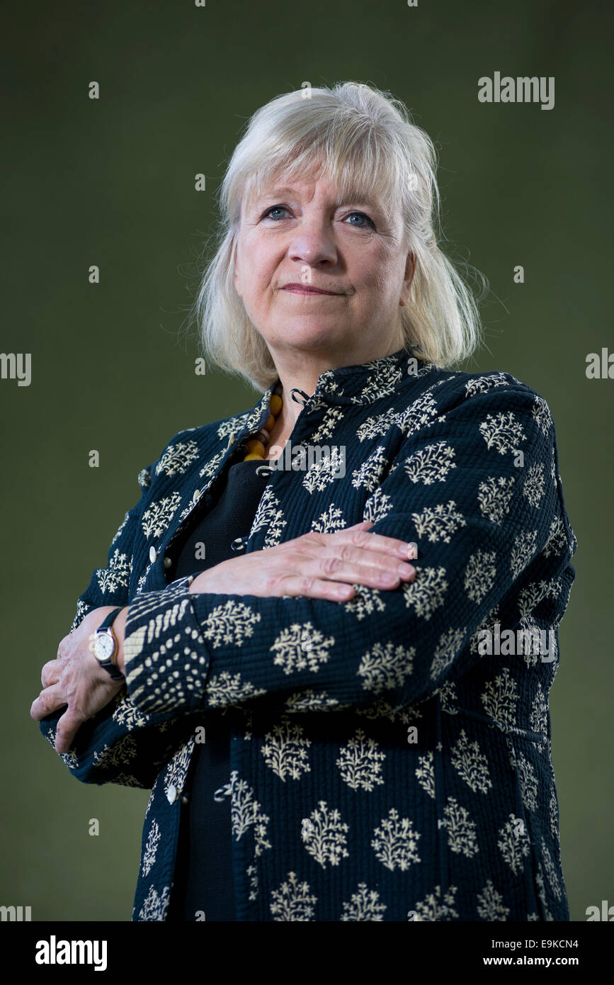 English journalist and writer Polly Toynbee appears at the Edinburgh International Book Festival. Stock Photo
