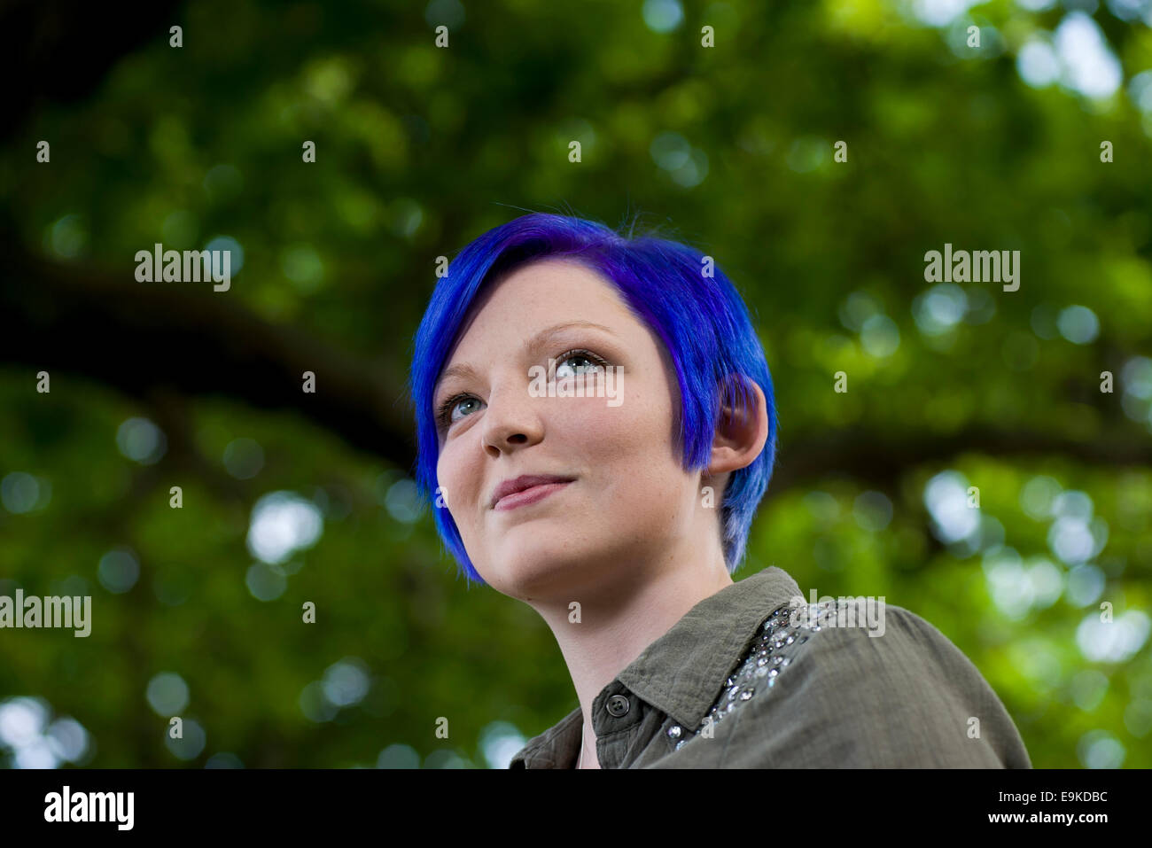 Author Lucy Saxon appears at the Edinburgh International Book Festival. Stock Photo