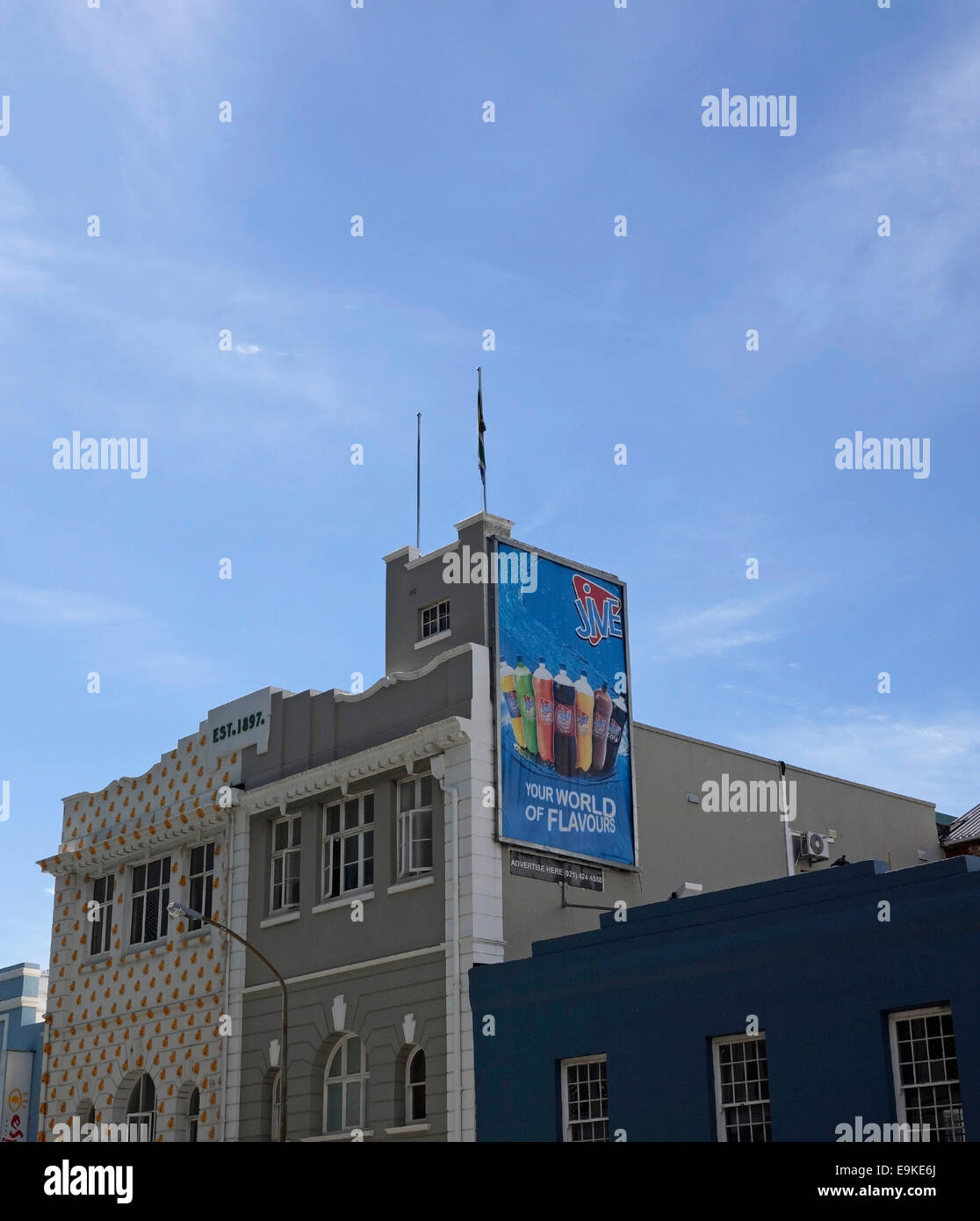 Large 'Jive' advertisement on a building in Loop Street, Cape Town, South Africa. Stock Photo