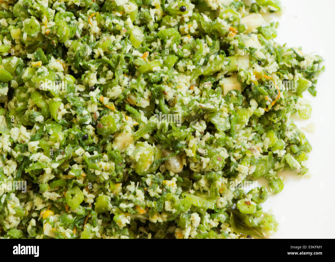 Green leafy vegetable curry anticancerous rich in vitamins Stock Photo