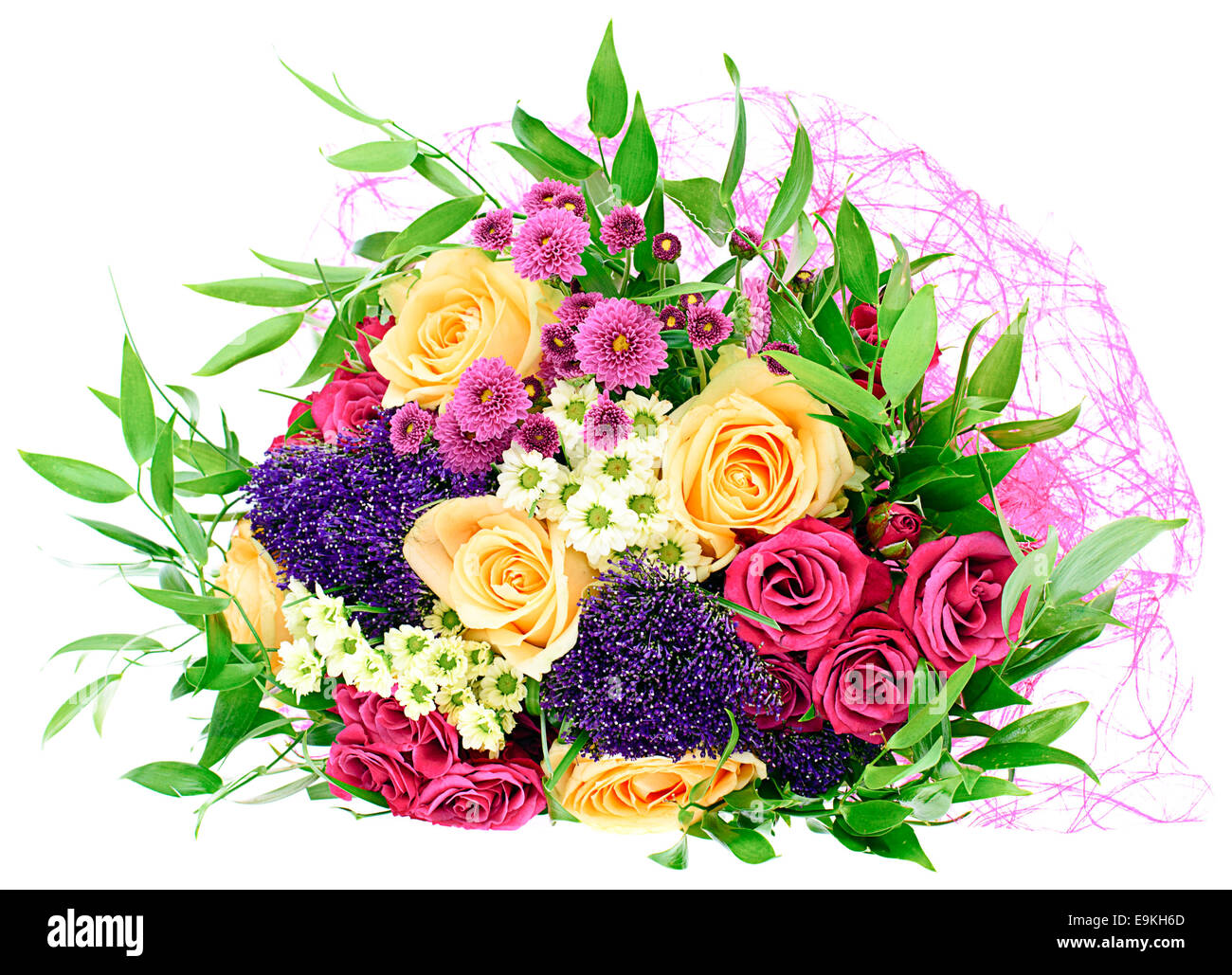 Colorful Flowers Bouquet Isolated on White Background Stock Photo - Alamy