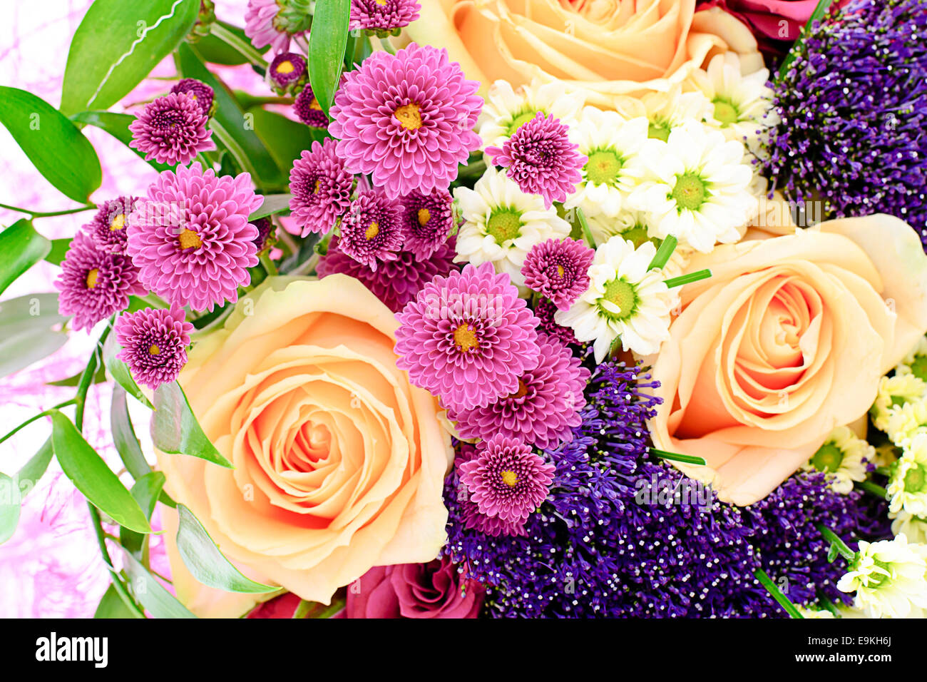Colorful Flowers Bouquet Isolated on White Background Stock Photo - Alamy
