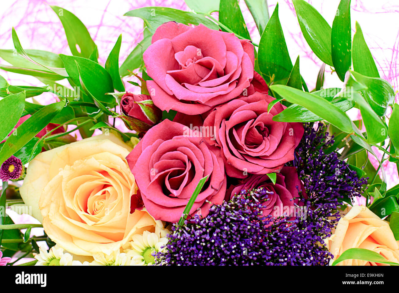 Colorful Flowers Bouquet Isolated on White Background Stock Photo - Alamy