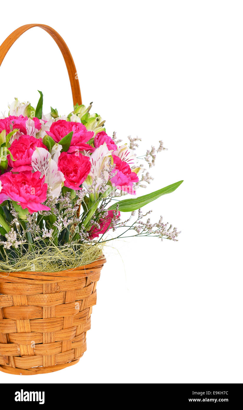 Colorful Flowers Bouquet Isolated on White Background Stock Photo - Alamy