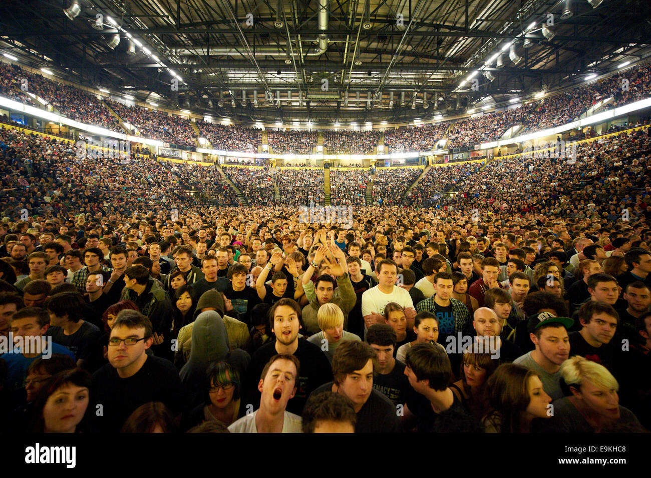 Audience at Muse concert in Manchester Stock Photo