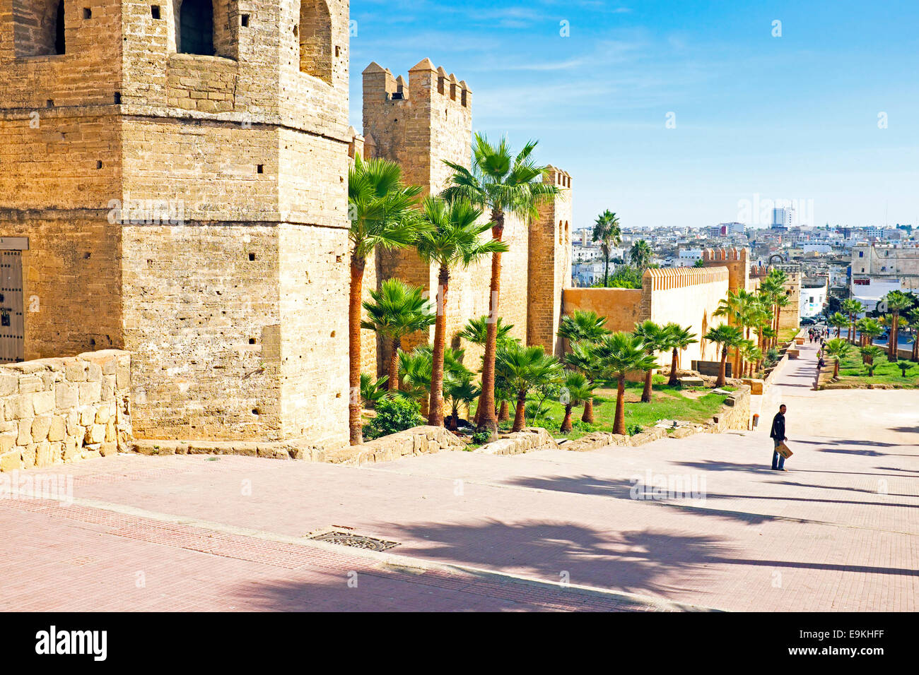 City wall from old Rabat in Morocco Africa Stock Photo