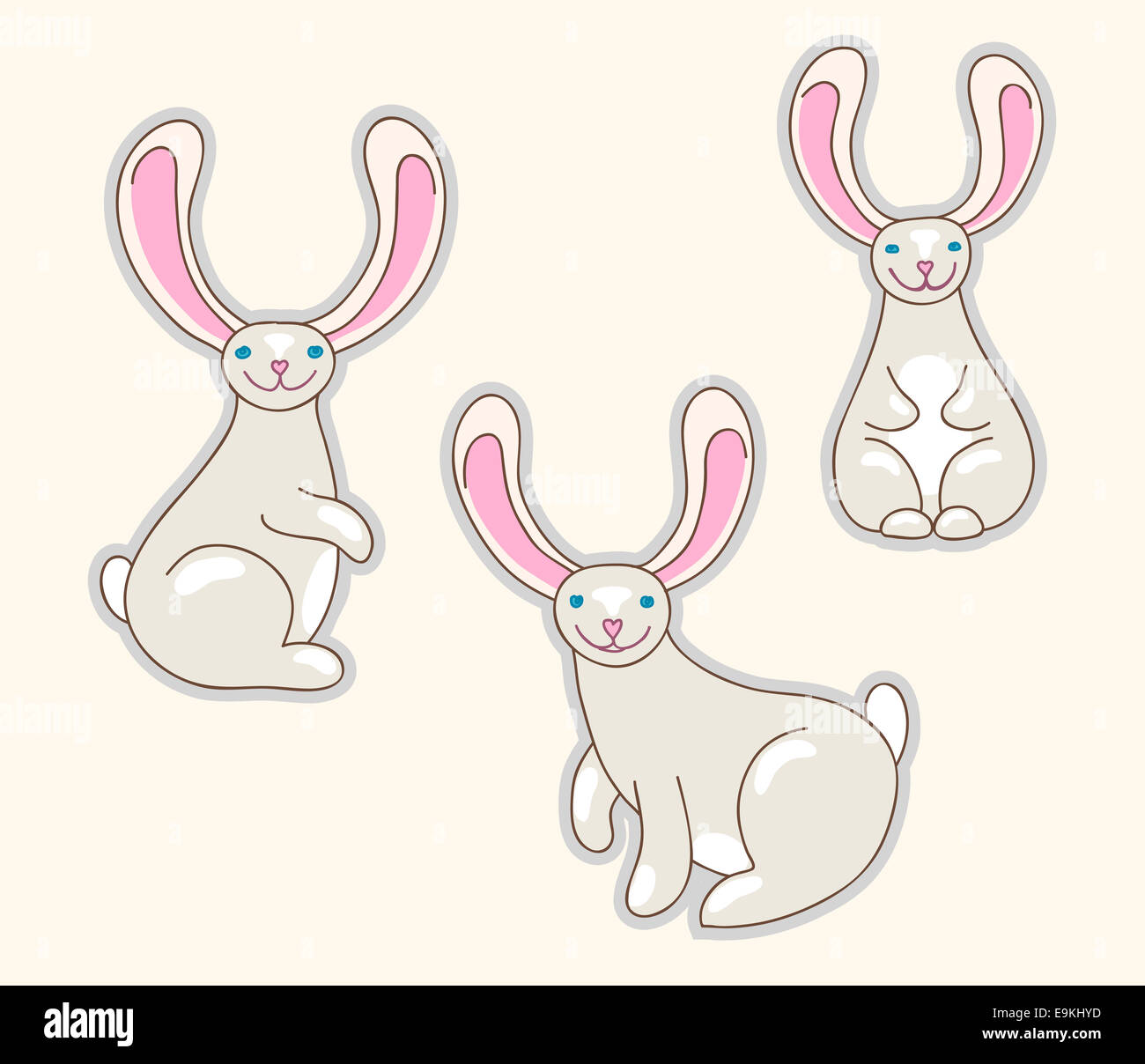 Cute bunny kawaii cartoon Cut Out Stock Images & Pictures - Alamy