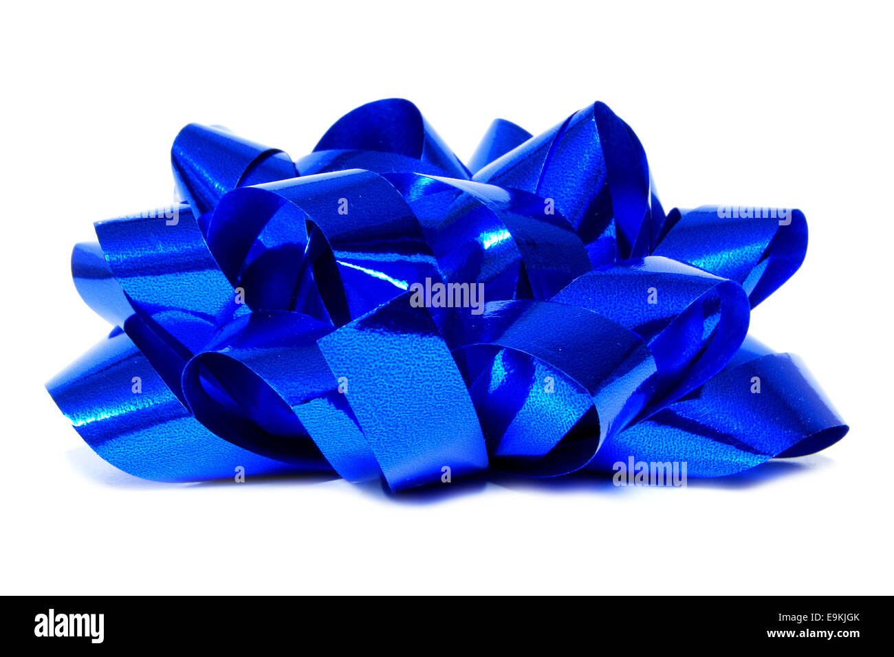 Single blue Christmas gift bow isolated on white Stock Photo Alamy