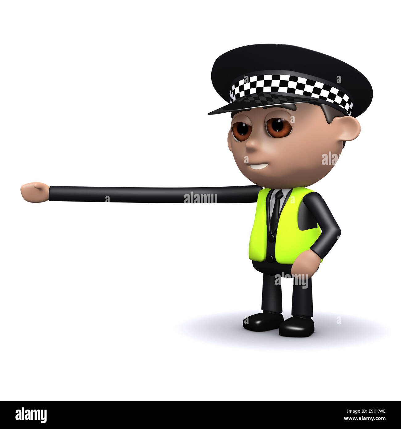 3d render of a police officer reaches out the long arm of the law Stock ...