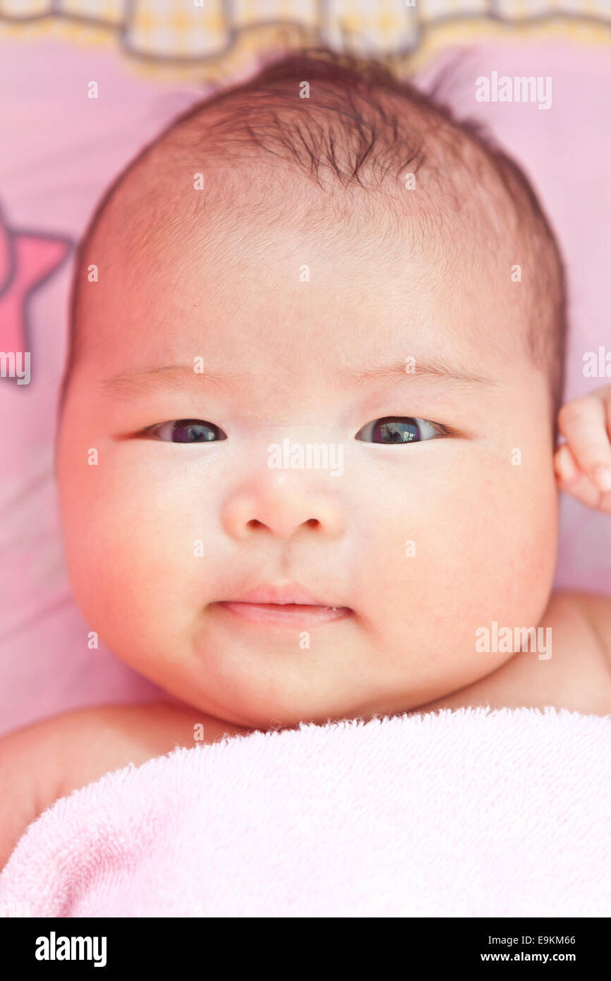 Close up asian baby girl Stock Photo