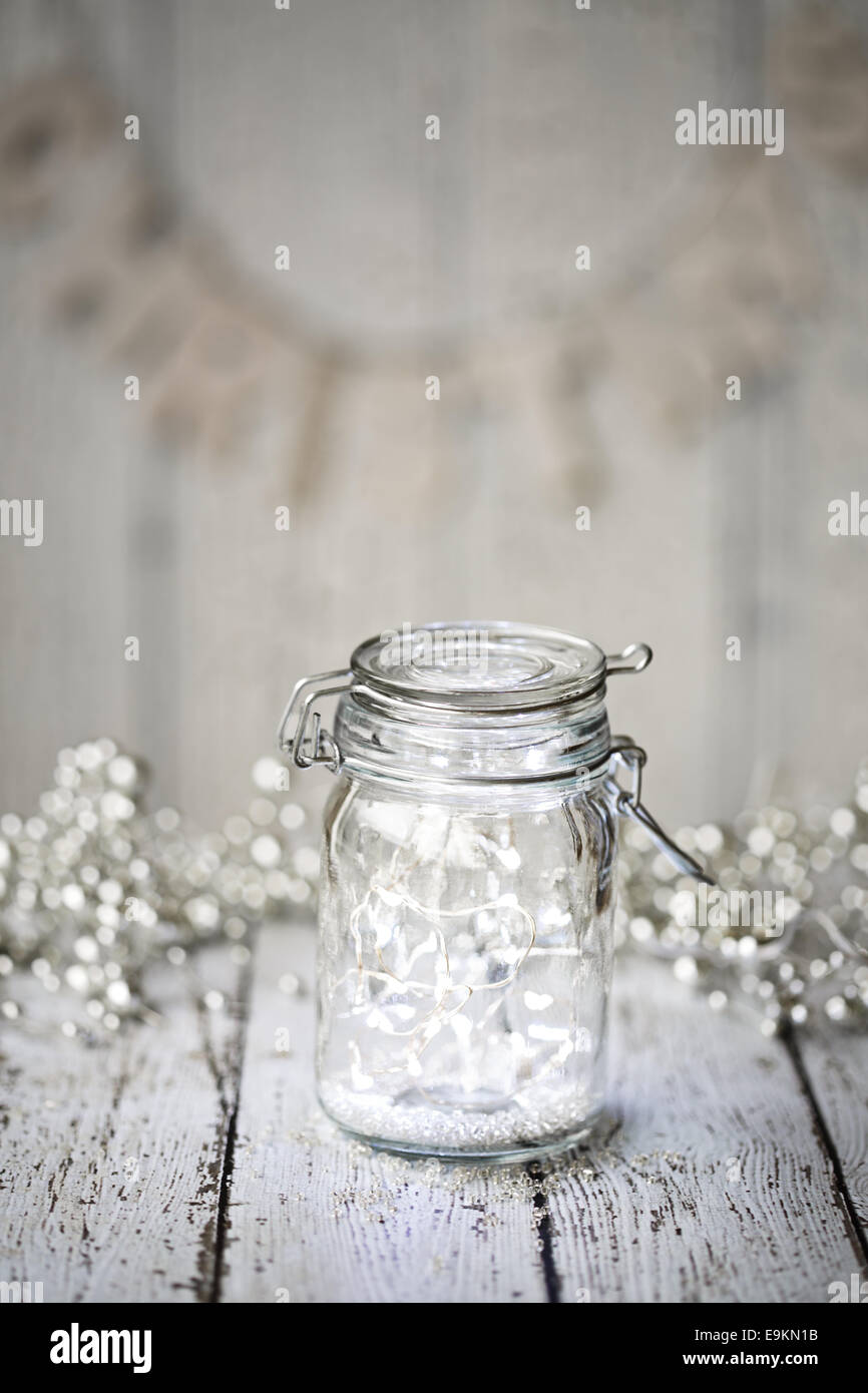 Fairy lights in a jar Stock Photo Alamy