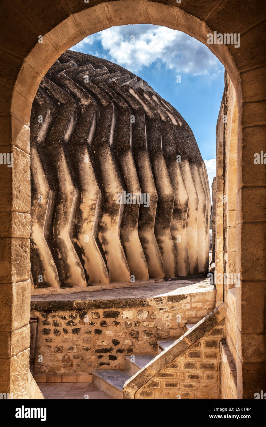 The zig-zag dome of the Khalaout el-Koubba in the medina in Sousse,Tunisia. Stock Photo