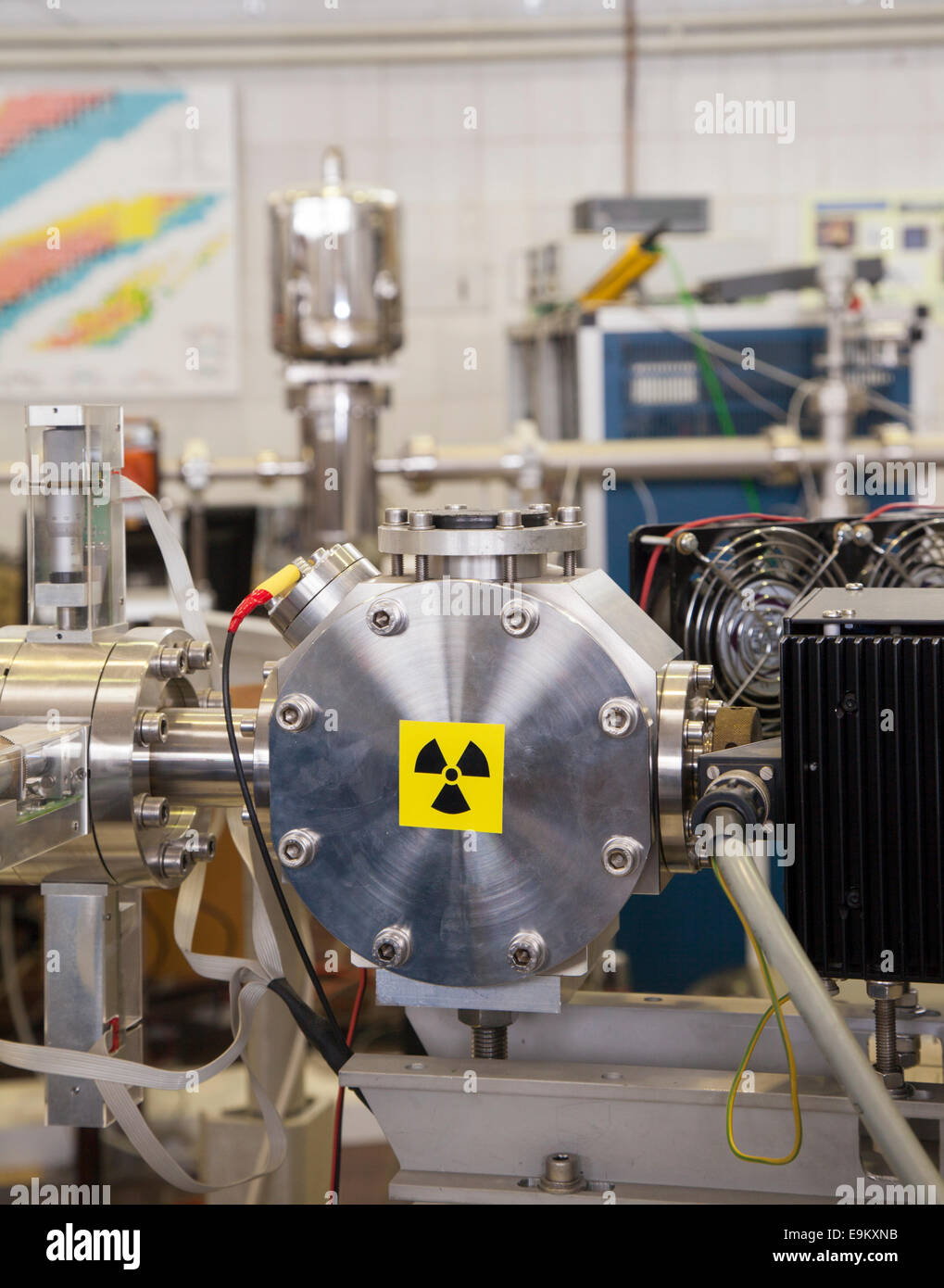 Details of equipment in nuclear lab, ION accelerator Stock Photo