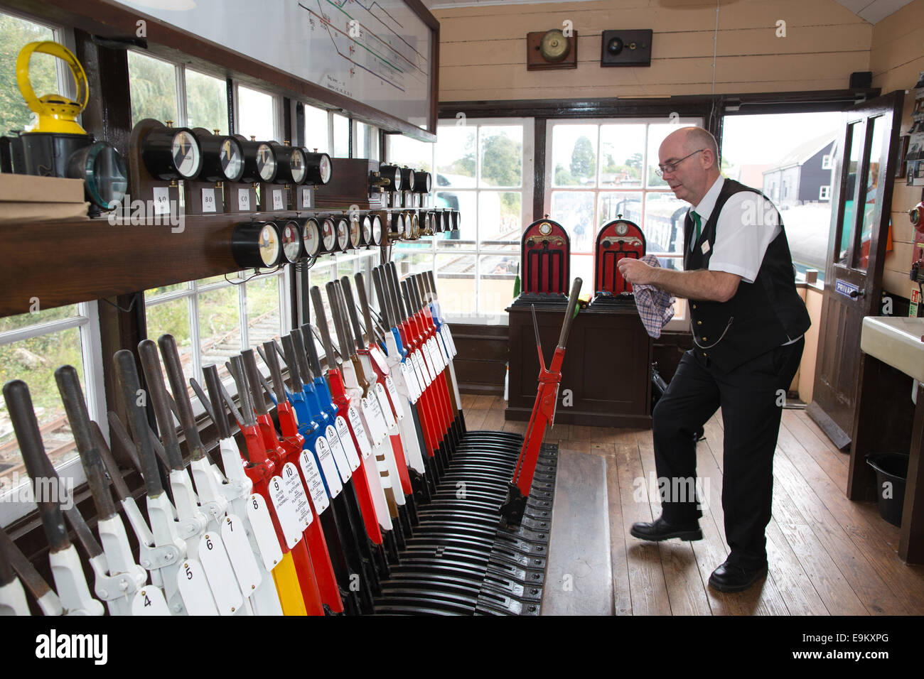 Signal Lever Frame Inside Ongar Railway Station Signal Box Es signal-lever-frame-inside-ongar-railway-station-signal-box-es