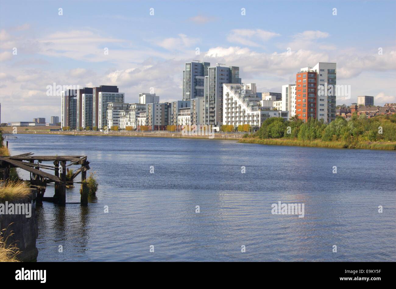 Flats at Glasgow Harbour from Govan Waterfront Stock Photo Alamy