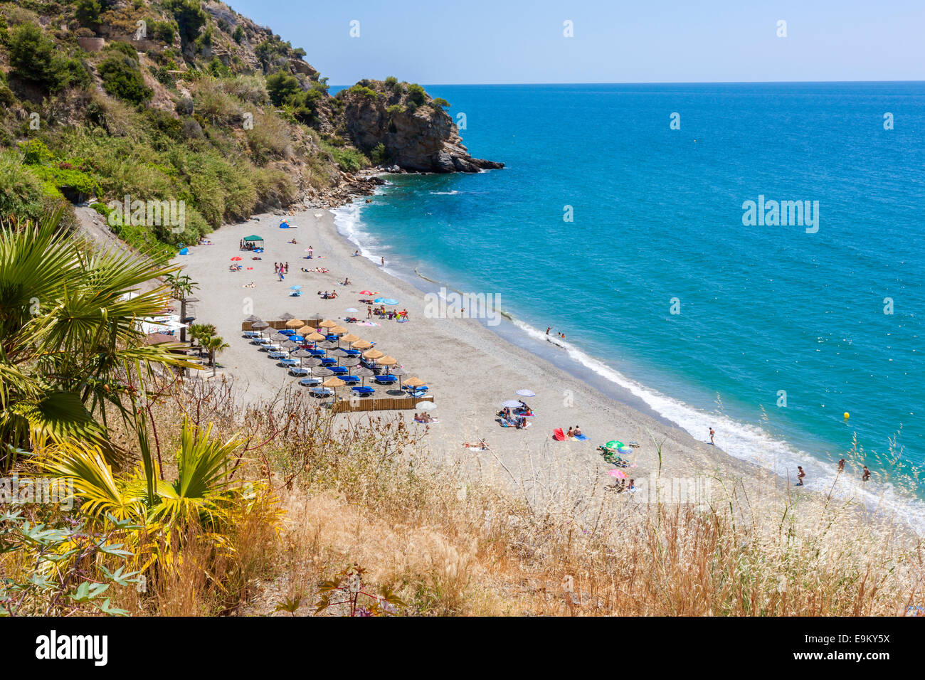 Playa de Maro, Axarquia, Costa del Sol, Malaga province, Andalusia, Spain, Europe. Stock Photo