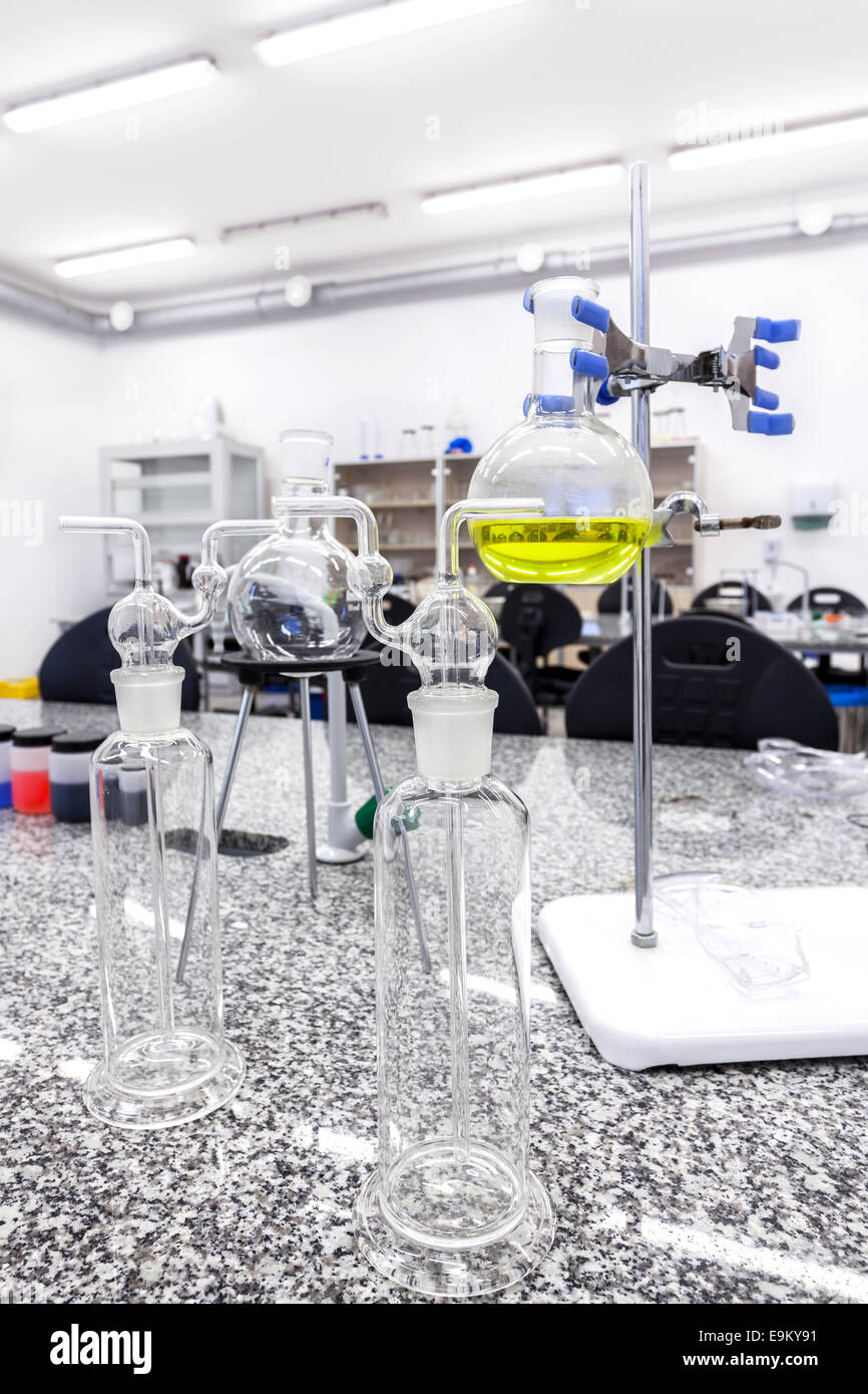 Photo of a research laboratory with equipment Stock Photo