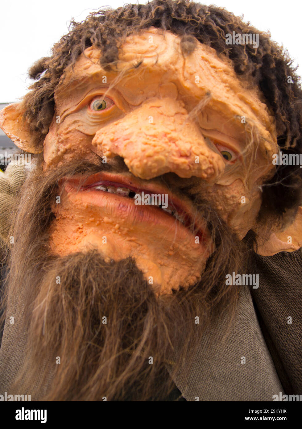 Close up of Troll Man on Laugavegur Street in downtown Reykjavik,West Iceland Stock Photo