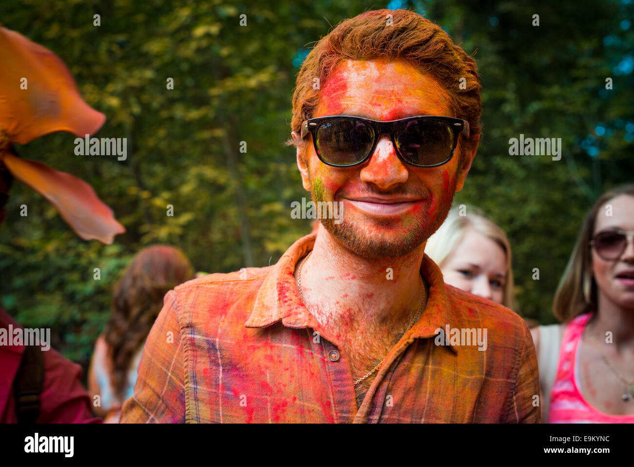 Holi Festival of Colours in Moscow Stock Photo