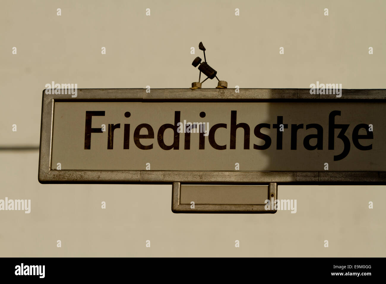 Friedrichstraza Berlin street sign character Stock Photo