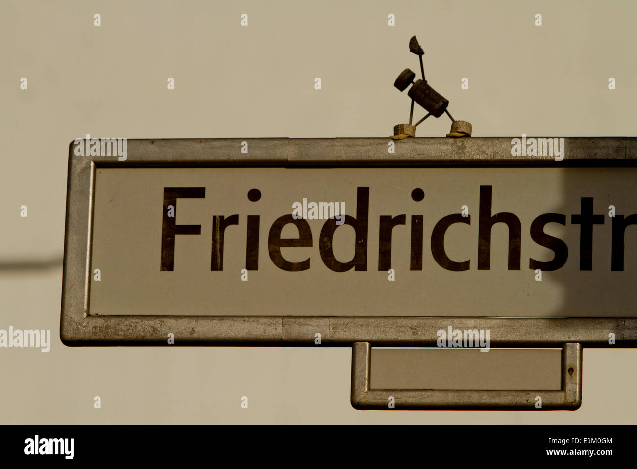 Friedrichstraza Berlin street sign character Stock Photo