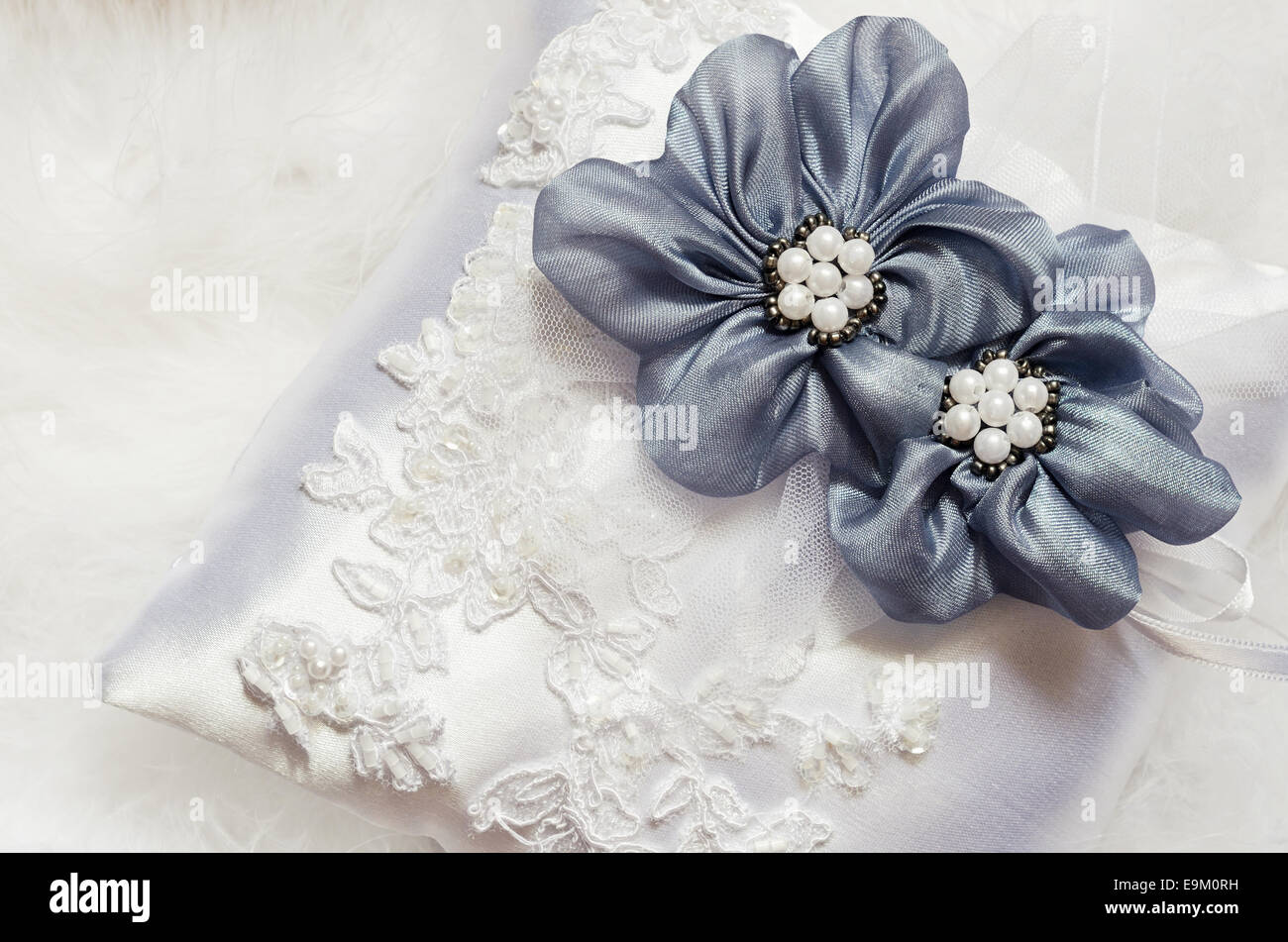 Berry Flowers White Satin