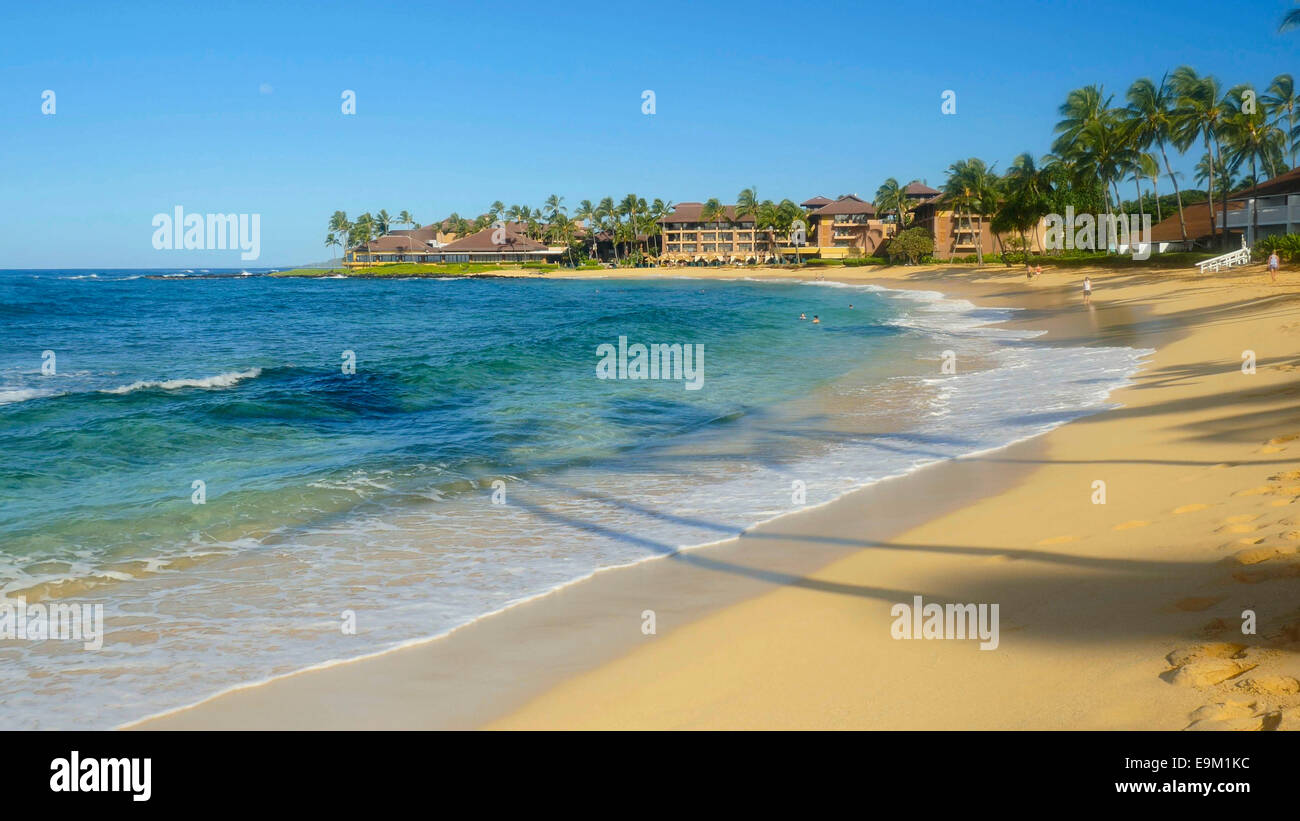 Poipu Beach, Kauai, Hawaii Stock Photo Alamy