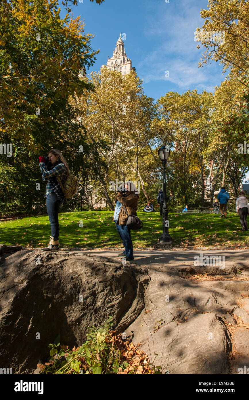 Central Park Fall New York City Stock Photo
