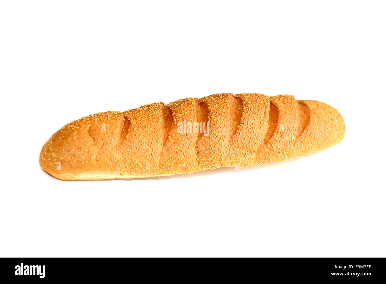 Fresh Yellow Baguette Isolated on White Background Stock Photo - Alamy