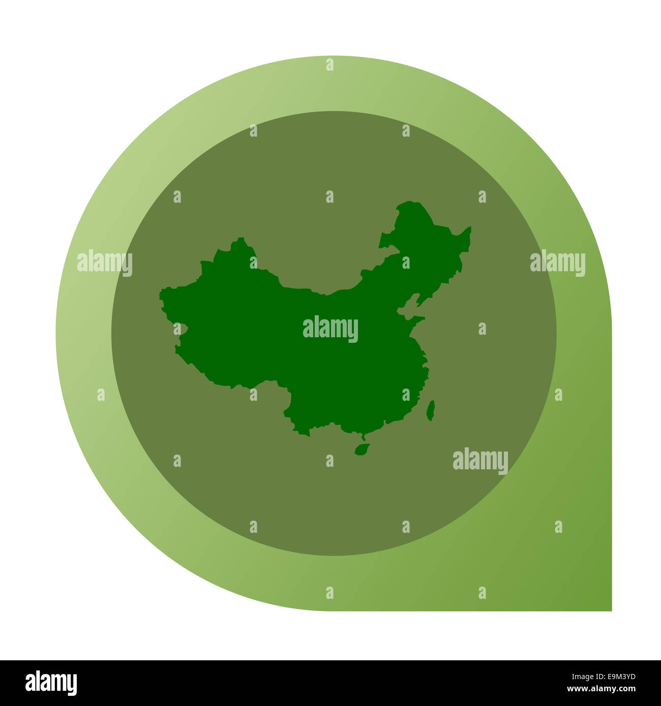 Isolated China map marker pin in flat web design style. Stock Photo