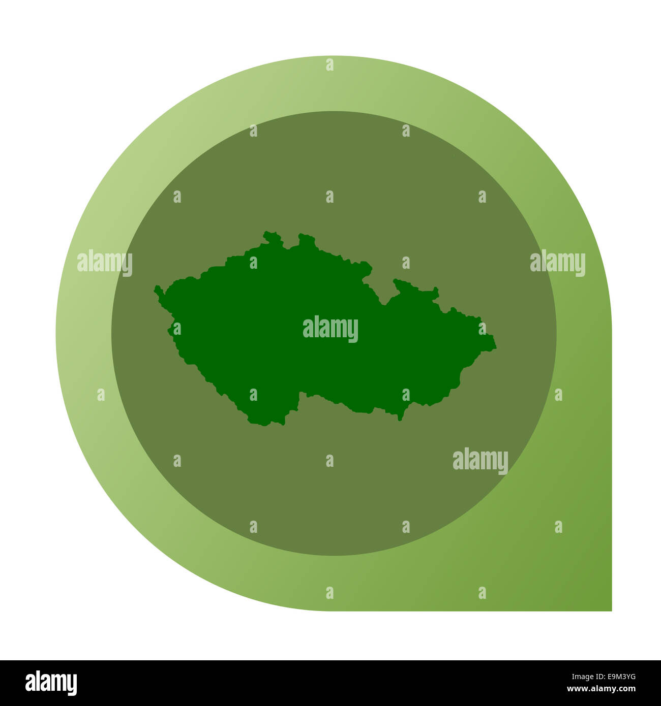Isolated Czech Republic map marker pin in flat web design style. Stock Photo