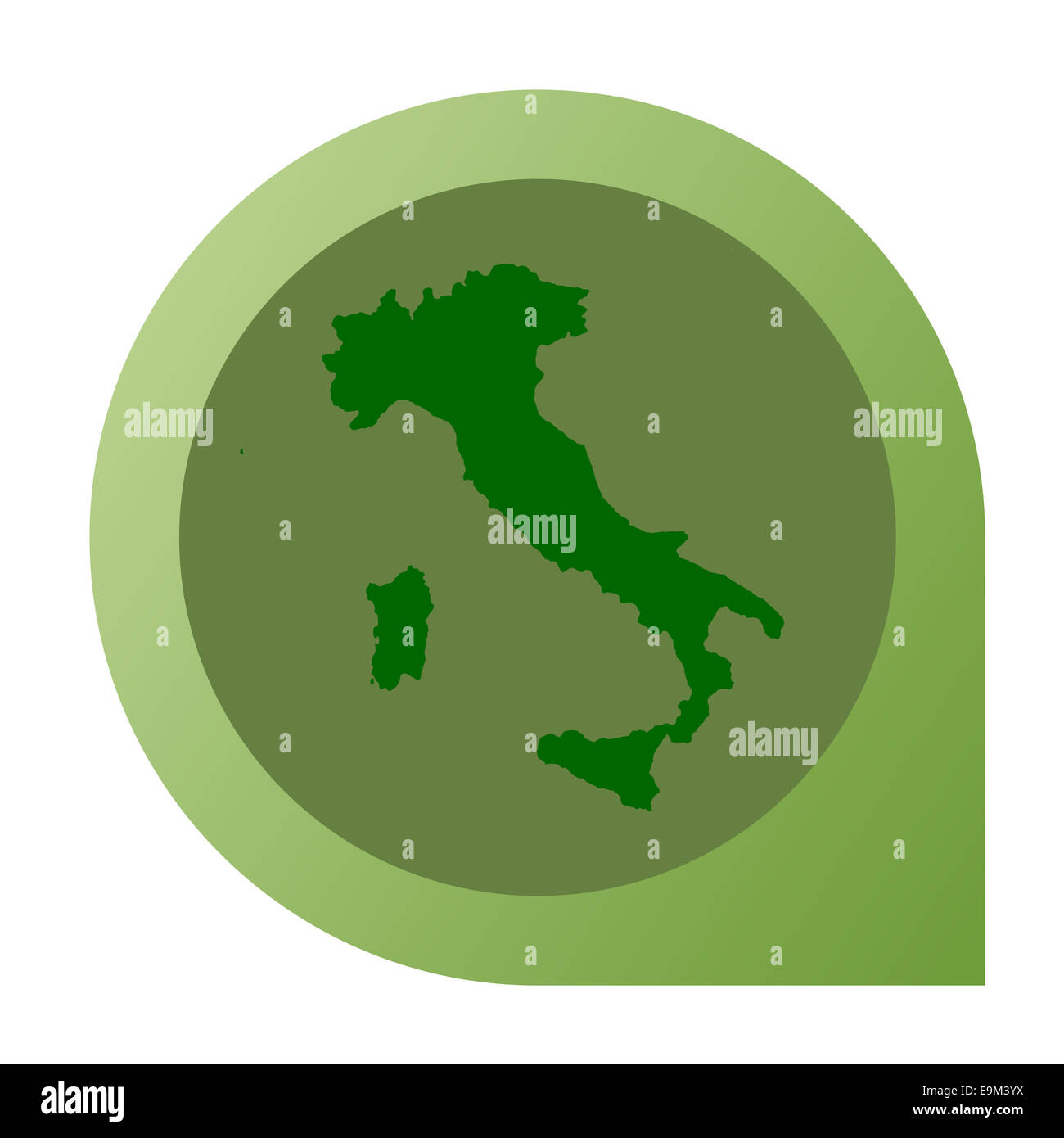 Isolated Italy map marker pin in flat web design style. Stock Photo
