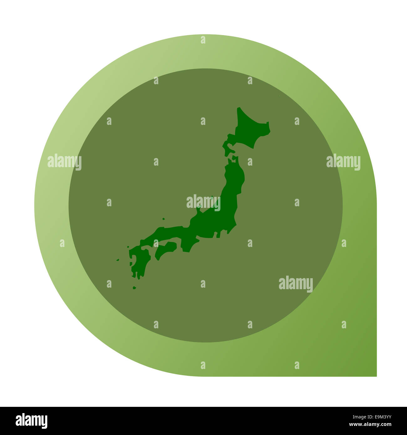 Isolated Japan map marker pin in flat web design style. Stock Photo