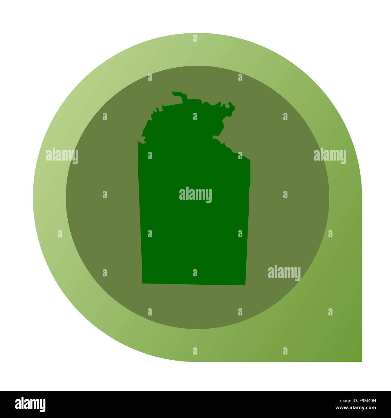Isolated Northern Territory in Australia map marker pin in flat web design style. Stock Photo