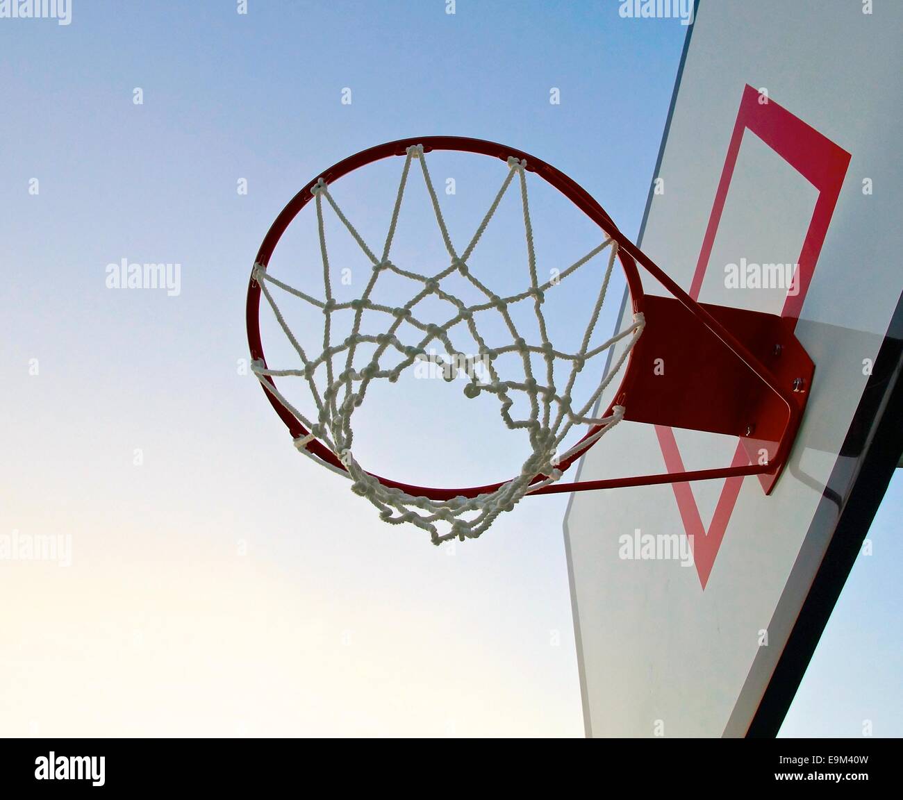 Basketball hoop with net  in the playground Stock Photo