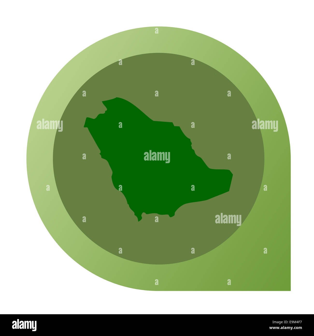 Isolated Saudi Arabia map marker pin flat web design style. Stock Photo