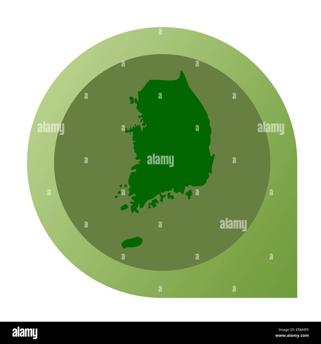 Isolated South Korea map marker pin flat web design style. Stock Photo