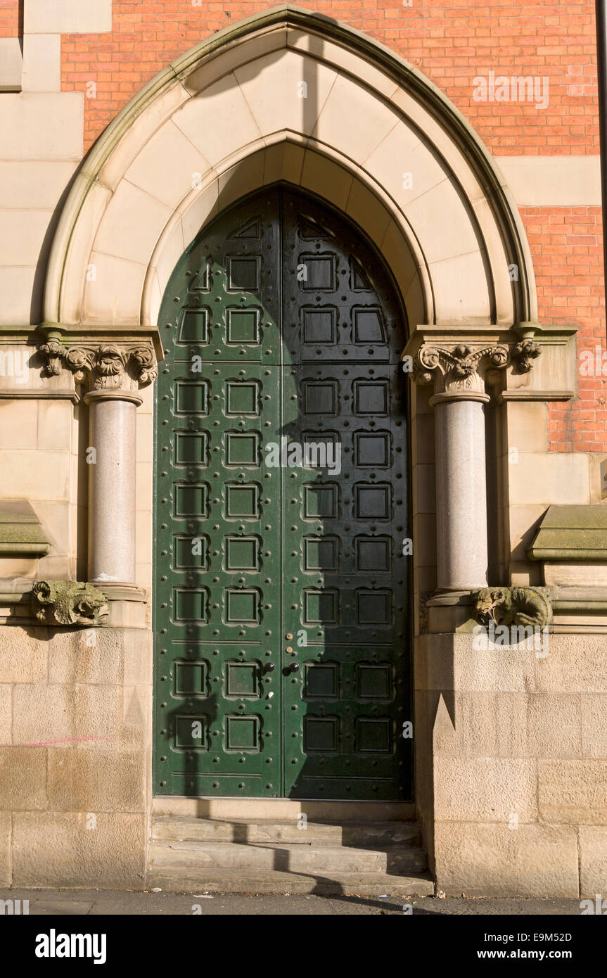 Magistrates' entrance door, Minshull Street Crown Court building. Grade II* listed. Minshull Street, Manchester, England, UK Stock Photo