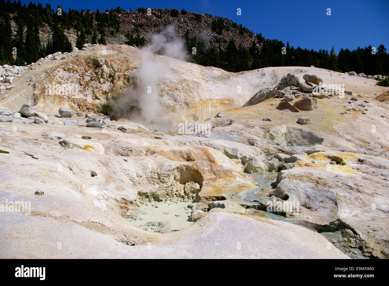 Thermal Feature at Lassen Volcanic National Park Stock Photo