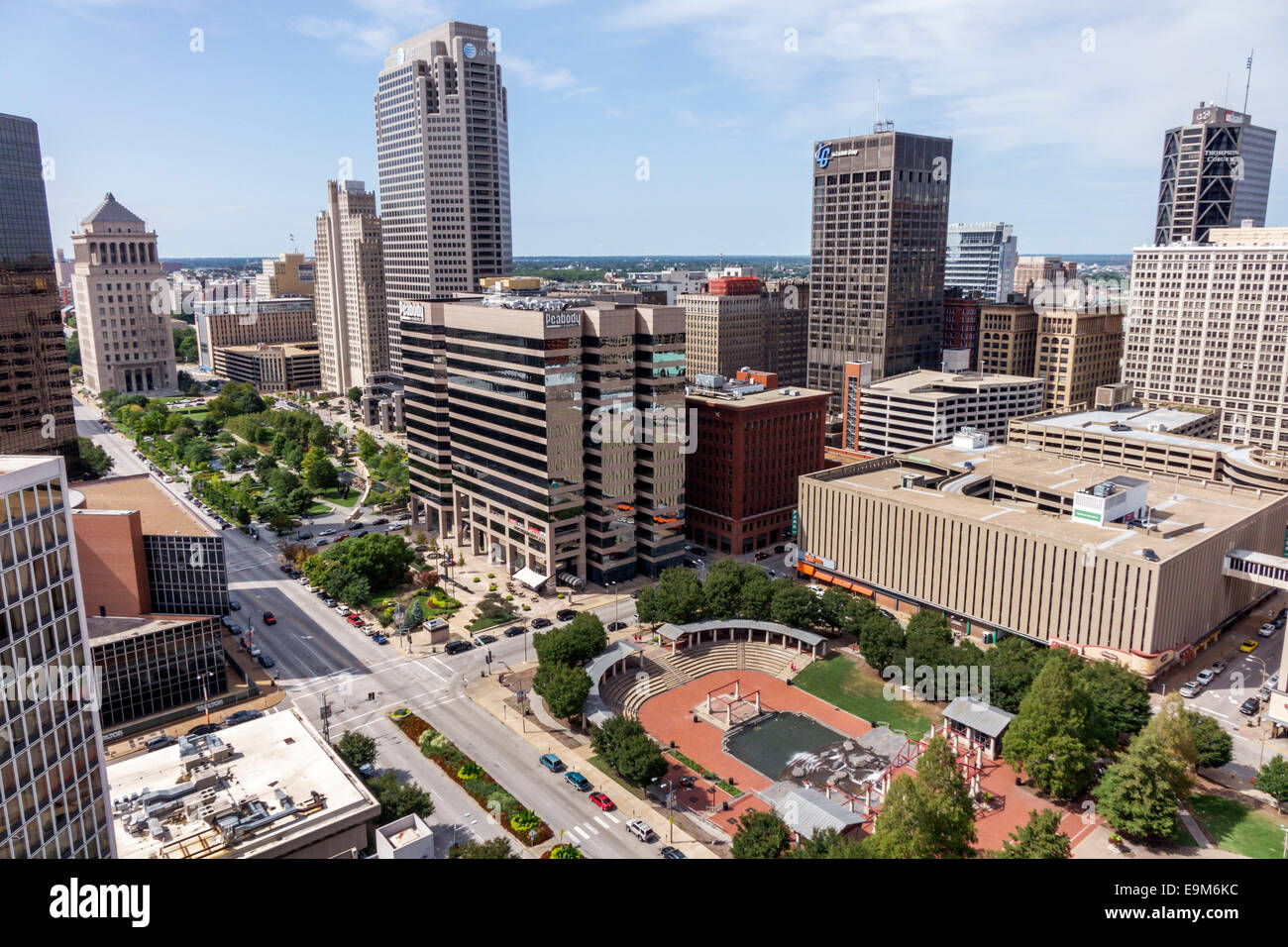 St. Louis Missouri Saint downtown aerial city skyline office Stock Photo: 74817664 - Alamy