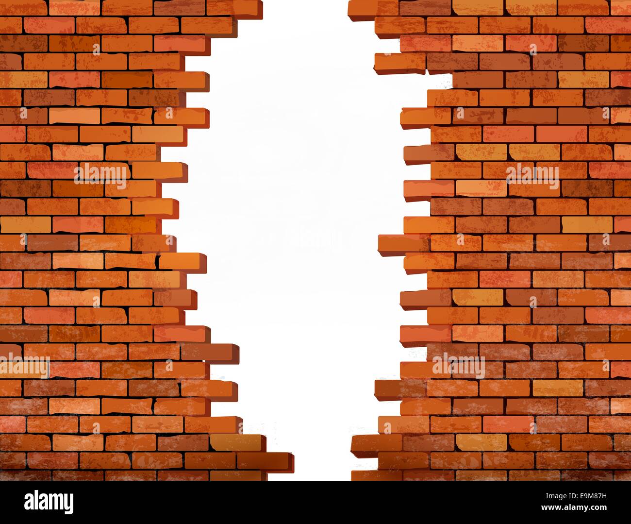 Vintage brick wall background with hole. Vector Stock Photo - Alamy