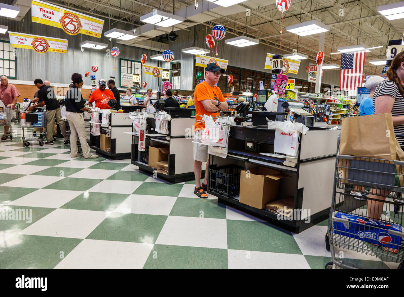 Saint St. Louis Missouri,Forest Park,Schnucks,grocery store,supermarket,food,display sale shopping shopper shoppers shop shops market markets marketpl Stock Photo