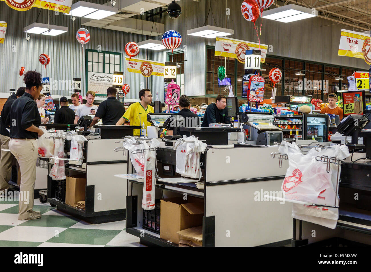 Saint St. Louis Missouri,Forest Park,Schnucks,grocery store,supermarket,food,product products display sale,shopping shopper shoppers shop shops market Stock Photo